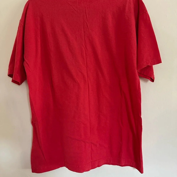 Vintage 1980s Deutschland Germany T-Shirt M Red Tee Crest Worn - Picture 3 of 8